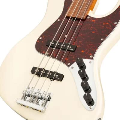 Sadowsky MetroExpress 21-Fret Vintage J/J Bass, Morado Fingerboard, Fretless With Lines, 4-String - Solid Olympic White High Polish image 5