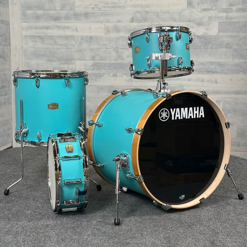 Yamaha Stage Custom Birch 4pc Drum Set 22/13/16/14 Matte Surf Green image 1