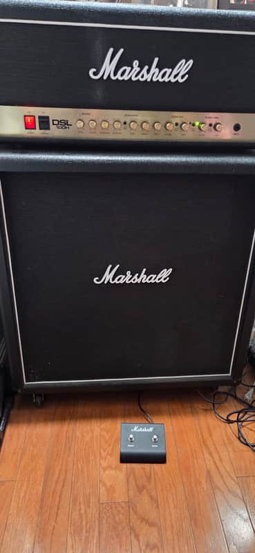 Marshall DSL100H with half marshall stack cab and footswitch image 1