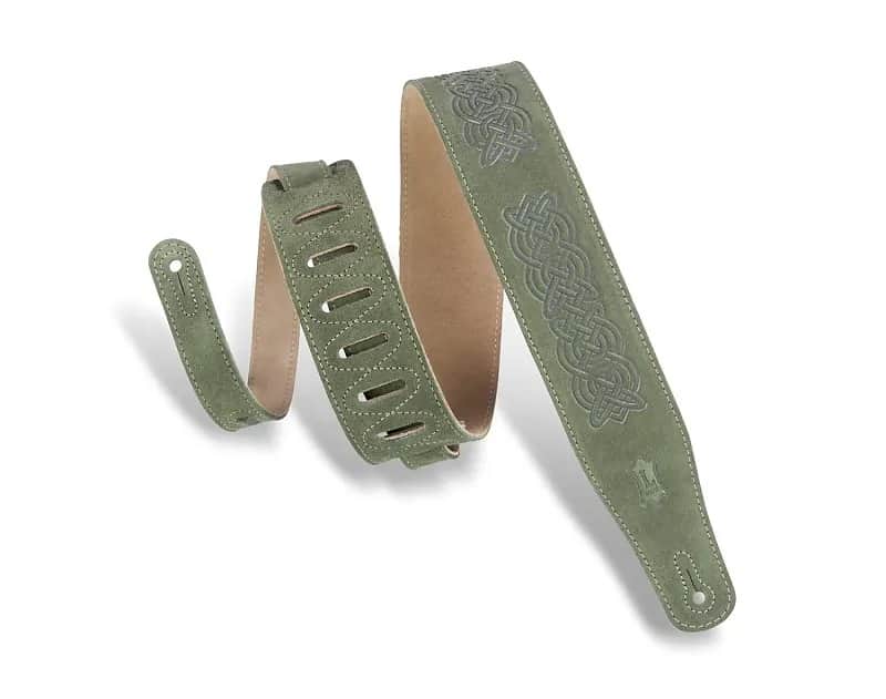 Levy's MS26CK 2.5" Celtic Knot Emboss Suede Leather Guitar Strap image 1