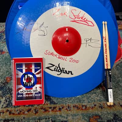Zak Starkey's The WHO Zildjian Custom "RAF Target" Logo 22" Cymbal from Super Bowl 2010 Halftime Show. Signed by The WHO!! image 1