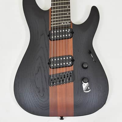 Schecter C-7 Multiscale Rob Scallon guitar in Satin Dark Roast image 2