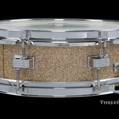 1960s Ludwig Pre-Serial Downbeat Snare Drum Keystone Champagne :  4 x 14 image 5