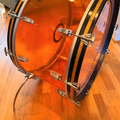 Grail Alert! Vintage 1970’s Ludwig Vistalite 14 x 26 Bass Drum in Amber image 3