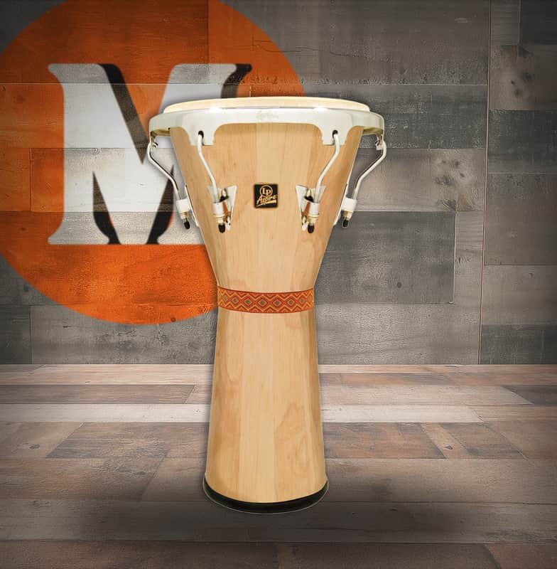 Latin Percussion LP Aspire Djembe Oak Natural with Chrome Hardware 12-1/2" (LPA630-AWC) image 1