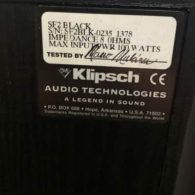 Klipsch Pair SF2 Black 3-Way Floorstanding Speakers - Tested and Working image 9