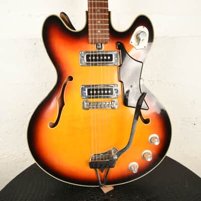 Teisco EP-10T Hollow Body Guitar Sunburst 1960s Vintage Japan image 5