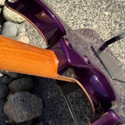 Tom Anderson Guitarworks Drop Top Shorty 24 3/4" Scale Length 2024 - Abalone With Binding Top, Purple back image 5