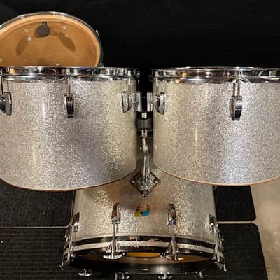 Ludwig Concert Tom Set early 70's - Silver Sparkle Clear Maple interiors image 2