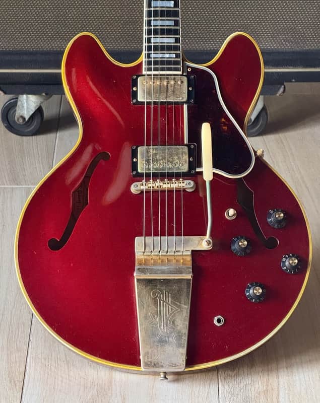 Gibson ES-355TDC "Mono" 1967 - ultra rare 1 of a kind in Sparkling Burgundy w/Mono Electronics. image 1