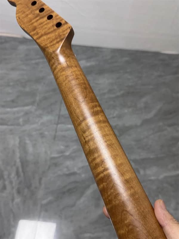 Roasted Flame Maple 22fret Electric guitar neck 25.5 Part satin star inlay image 1