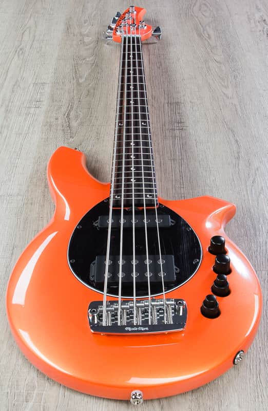 Ernie Ball Music Man Bongo 5 HS Bass Guitar - Tangerine Pearl