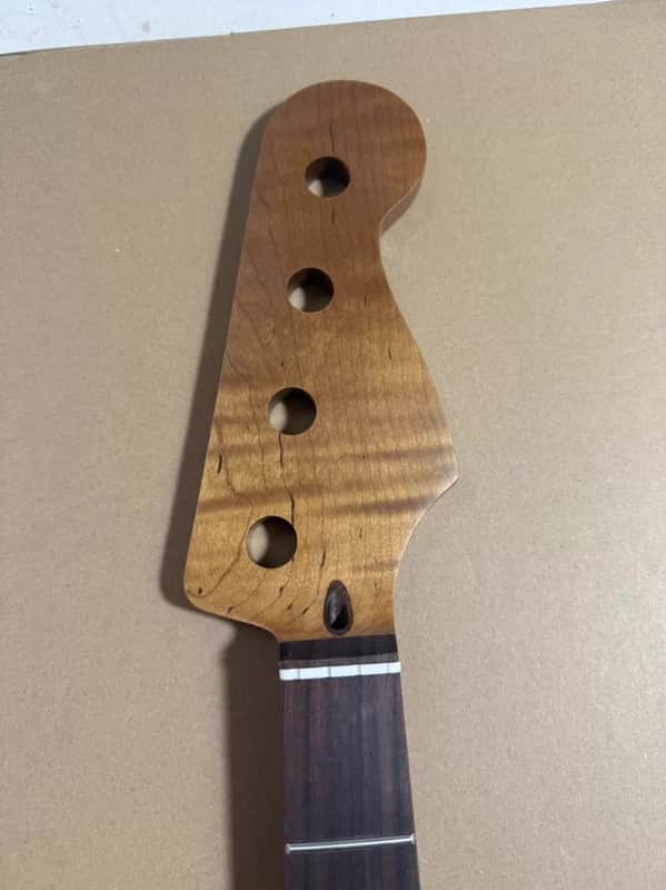 Roasted Flamed Maple Jazz Bass Neck - 20 Frets image 1