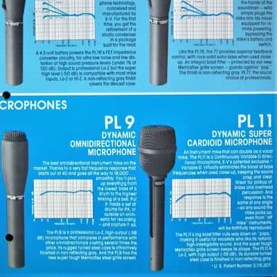 Vintage 1980's Electro-Voice PL11 / RE11 Supercardioid Dynamic Microphone Low Z w mic clip RE10 RE15 RE16 image 2