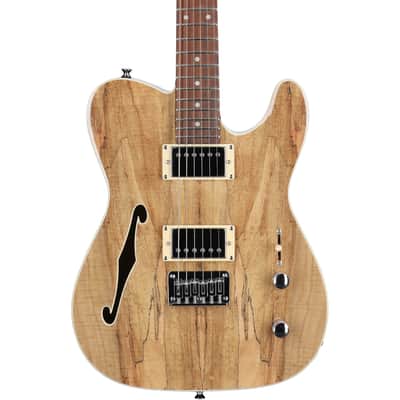 Michael Kelly 58 Thinline Electric Guitar, Natural, Spalted Maple Top image 6