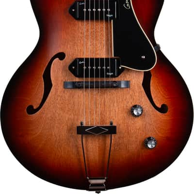 Godin 5th Avenue CW Kingpin II Hollowbody Electric Guitar, Rosewood Fingerboard, Vintage Burst image 2