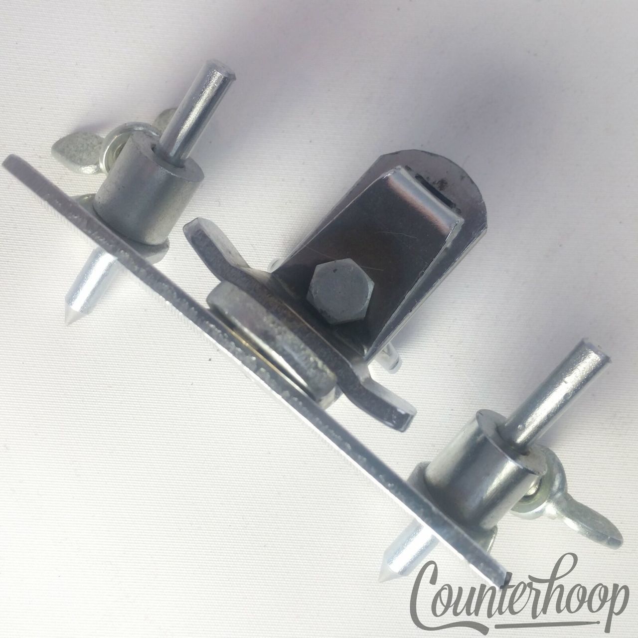 Ludwig#1304 Bass Drum Clamp-On Spur Mount Anchor Spikes Vintage Chrome Ringo 70s — main photograph