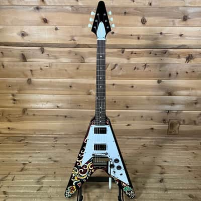 Epiphone Jimi Hendrix "Love Drops" Flying V Electric Guitar - Ebony image 2