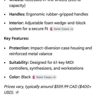 Gator GTSA-KEY61 TSA Series ATA Molded 61-Key Keyboard Case 2010s - Black image 10
