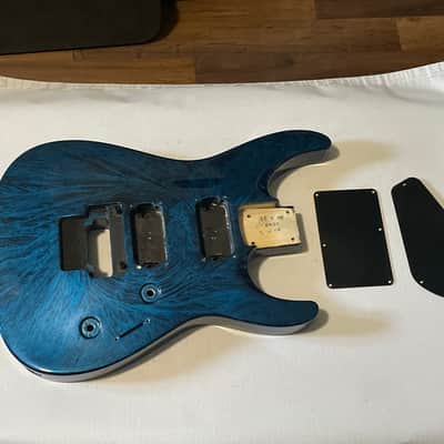 2000's Japan Jackson DKMG Dinky Cobalt Blue Swirl Guitar Body Floyd Ready image 1