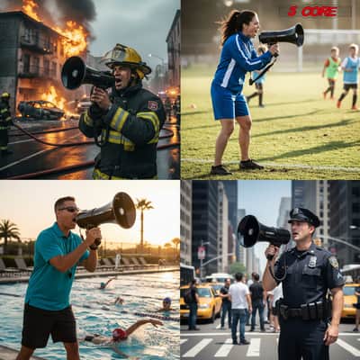 5 Core Megaphone 50W Bullhorn 1100 Yards Loud Siren Maker w Adjustable Volume for Soccer Coaches image 9