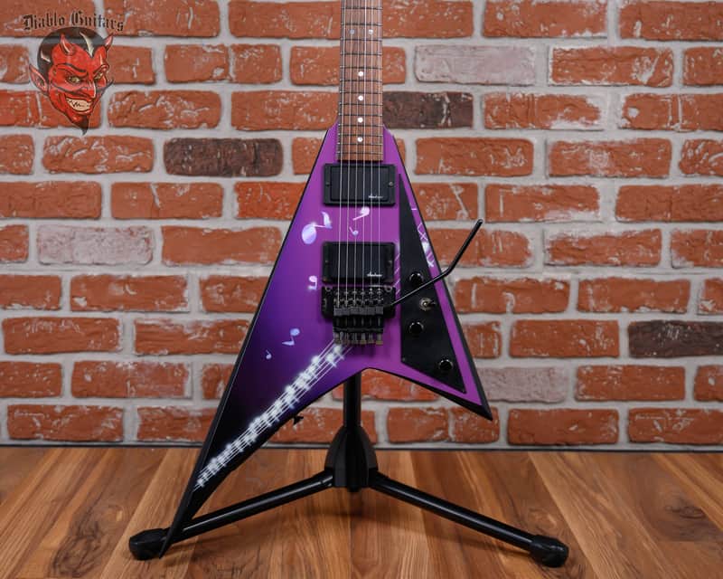 Jackson USA Custom Shop RR1 Rhoads Custom Student Model Purple With Music Notes Graphic 1988 w/OHSC image 1