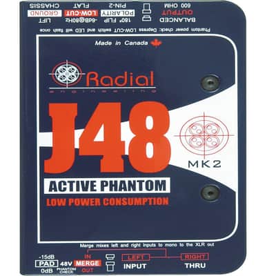 Radial J48 Active 48V Phantom Power Active Direct Box image 1