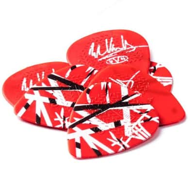 Dunlop EVH Eddie Van Halen Frankenstein Player's Pack - 6 Red, White & Black Striped Guitar Picks image 2
