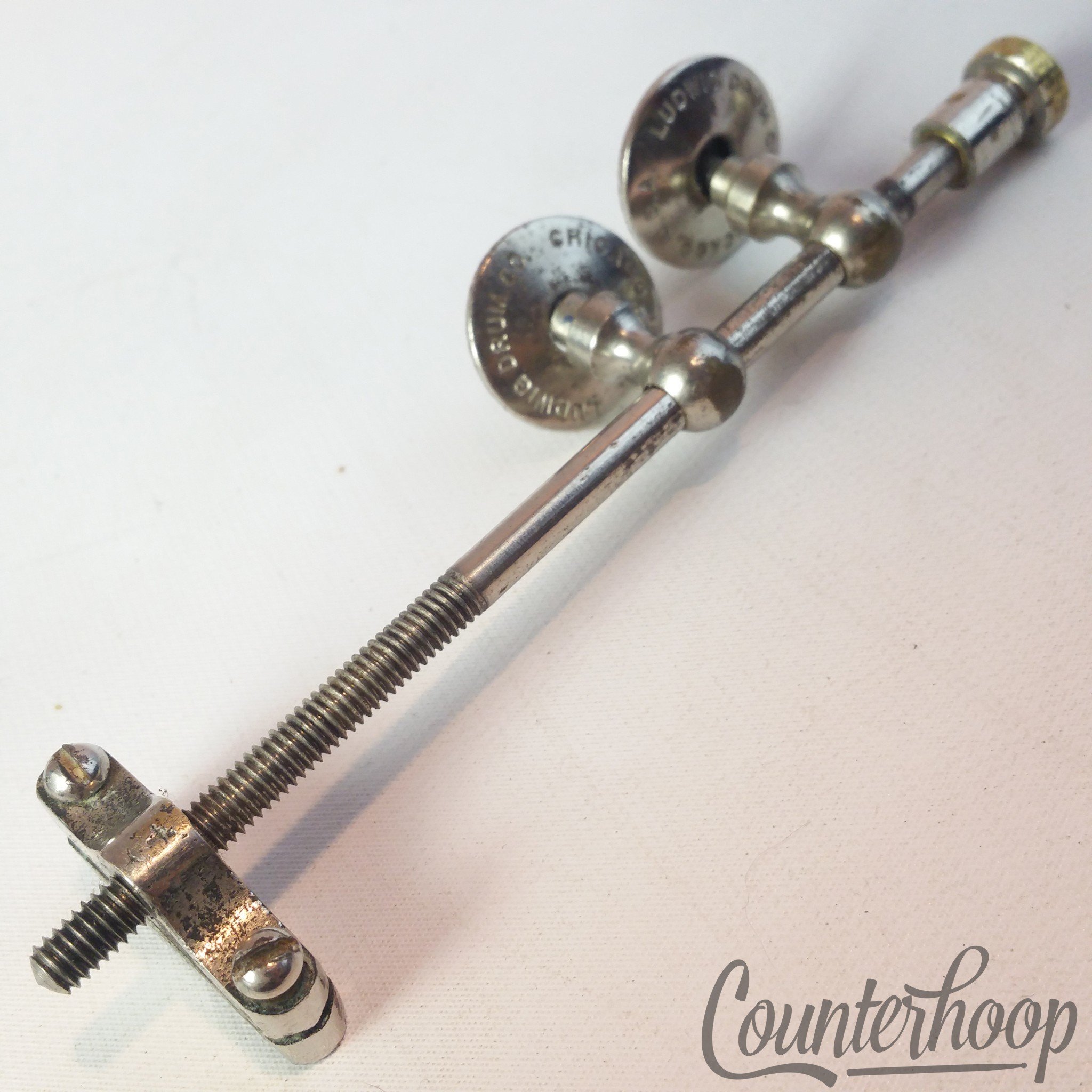 Ludwig Snare Drum Strainer 5"Tensioner Nickel 2-Eyelets Vintage 10s-20s Marching — main photograph