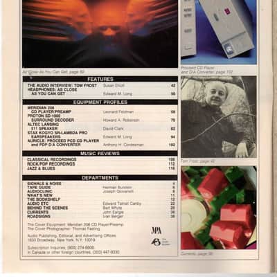 Vintage April 1991 Audio Magazine - Test Reports on Meridian Proton Altec Lansing Stax - Free Ship image 3