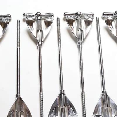 Set of (8) Ludwig "Bowtie" Tension Rods & Claws for Bass Drum, 6 1/8" length / 1960s image 8
