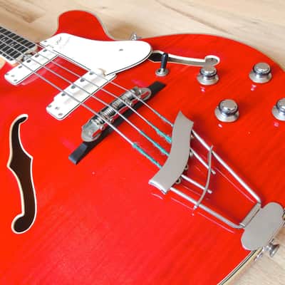 1960s Vox Cougar V214 Vintage Electric Bass Guitar Eko Italy Cherry Minty w/ohsc image 8