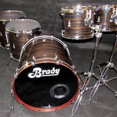 Brady Drums  Brady Maccasar Jarrah Ply 5-Piece Drum Kit Maccasar Ebony Gloss Maccasar Ebony Gloss image 1