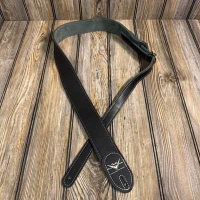 Fender Custom Shop Guitar Bass Strap Black Leather 2" Strat Tele image 2
