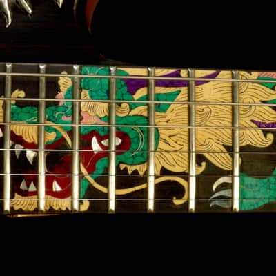 Blueberry Handmade Electric Guitar with Solid Silver and Gold Inlays image 10