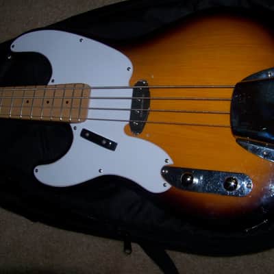 TELE  BASS  2 Tone Sunburst LEFT HANDED LEFTY UP GRADED DUNCAN BASSLINE PICKUP GIG BAG image 4