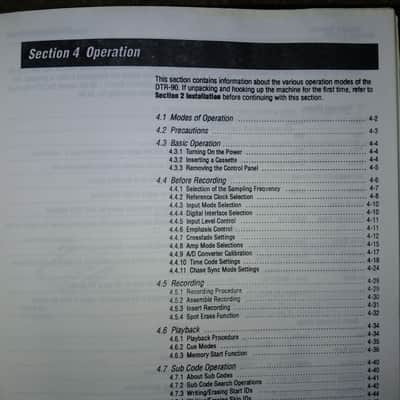 3rd Edition Operation Manual for Otari DTR-90 R-DAT Recorder 1993 image 11