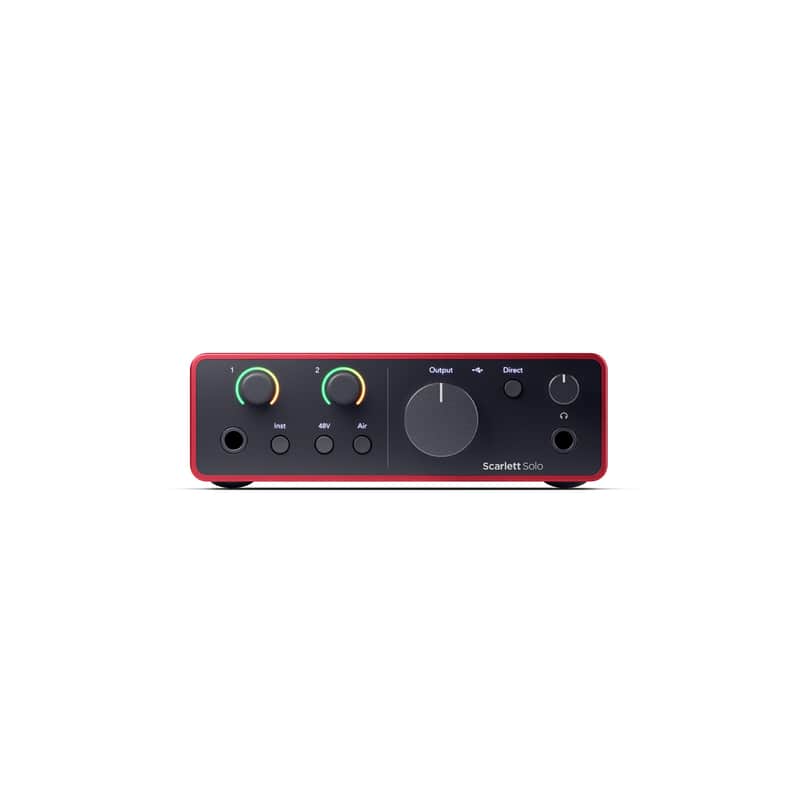 Focusrite Scarlett Solo 4th Gen USB Audio Interface with Scarlett Mic Pre, Hi - Z Instrument Input, Air Mode, Focusrite Control 2, Huge Dynamic Range and Dynamic Gain Halos image 1