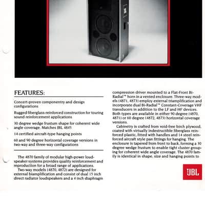 JBL diffusore 4870 3 way 1500watt rms-2500 watt music image 4