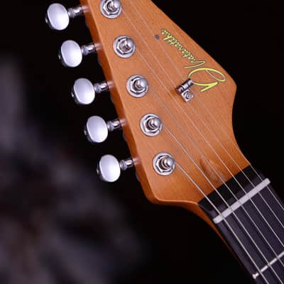 Dhatarattha HSS Strat-Style – Shell Pink Nitro Relic image 6