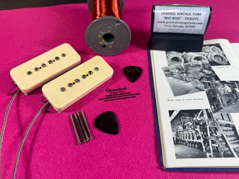 General Vintage Tone NOS Wire Ltd. "Mis 50's LTD" P90 Soapbar Pickup Set – CAB Cream Covers image 1