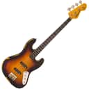 Vintage VJ74 ICON 4-String Electric Guitar Bass, Distressed Sunset Sunburst
