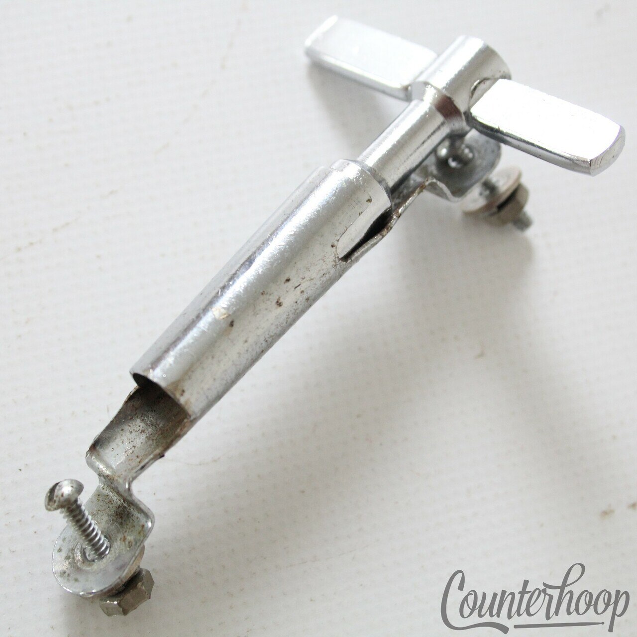Slingerland Drum Key+Mount Marching/Parade Drum Chrome Vintage 60s USA 2 5/8"* — main photograph