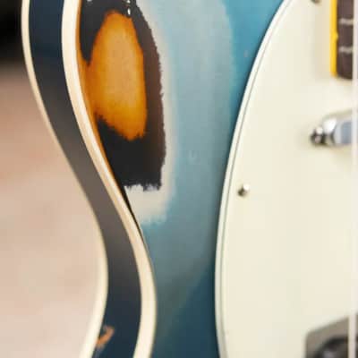 Nash T-63 Double Bound with Bigsby Electric Guitar - Ocean Turquoise Metallic over 2-Tone Burst with Hardshell Case image 19