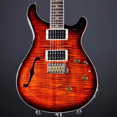 PRS SE Custom 24 Semi-Hollow Piezo Orange Tiger Smokeburst image 2