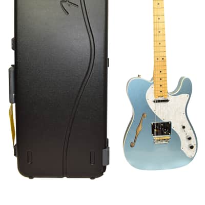 2017 Fender American Elite Telecaster Thinline Electric Guitar, Maple Fingerboard, Mystic Blue Ice w/ Case image 1