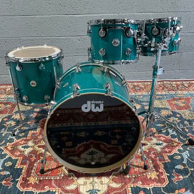DW Collector's Series 4-Piece Shell Pack 10", 12", 16" 22" Drum Kit, Teal Glass image 17