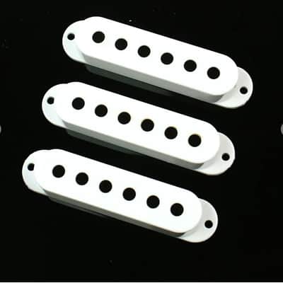 Strat Style Single Coil Guitar Pickup Cover Set, Pole 50mm, White