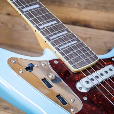 Squier FSR Classic Vibe '70s Jaguar Electric Guitar, Daphne Blue U283632 image 5