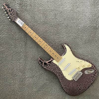 Custom Finish Electric Guitar SSS, Purple Black Basswood Body, Maple Neck, 22 Frets Fretboard image 4